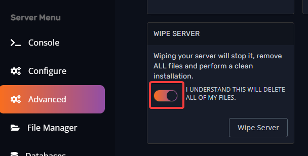 Wipe Server